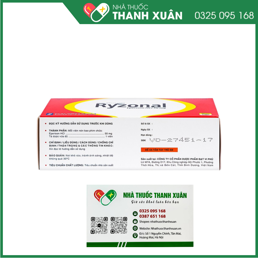 Ryzonal 50 mg cải thiện triệu chứng tăng trương lực cơ, liệt cứng